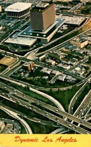 Dynamic Los Angeles, Aerial View of Freeway Interchanges, Vintage Postcard G05