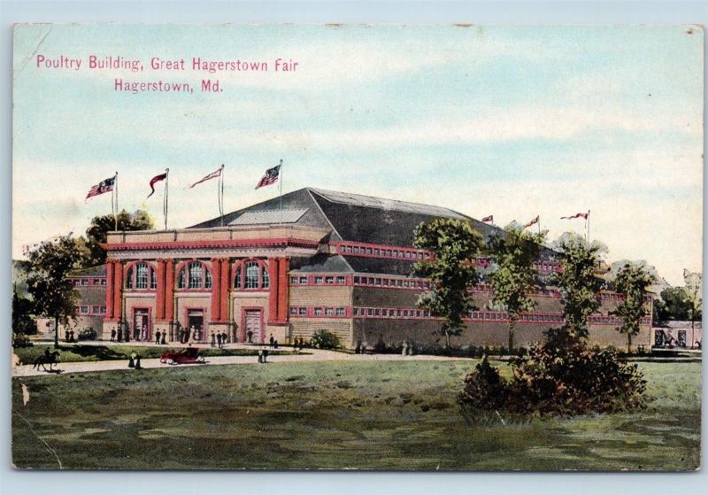 Postcard MD Hagerstown Poultry Building Great Hagerstown Washington Co Fair C02