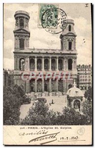 Postcard Old Paris St Sulpice Church