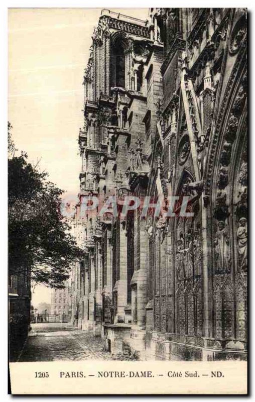 Old Postcard Paris Notre Dame Cote Sud