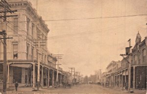 CHICO CALIFORNIA-BROADWAY LOOKING NORTH-STOREFRONTS~1908 REAL PHOTO POSTCARD