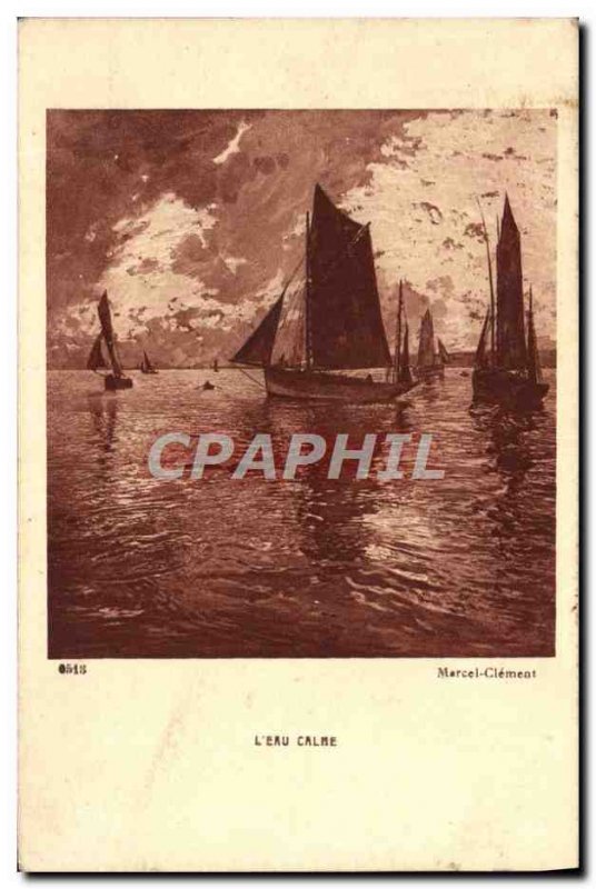 Postcard Old L & # 39Eau Peace Boat Marcel Clement