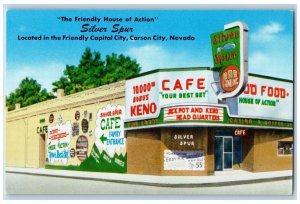 Carson City Nevada Postcard Silver Spur Cafe Restaurant Building Exterior c1940