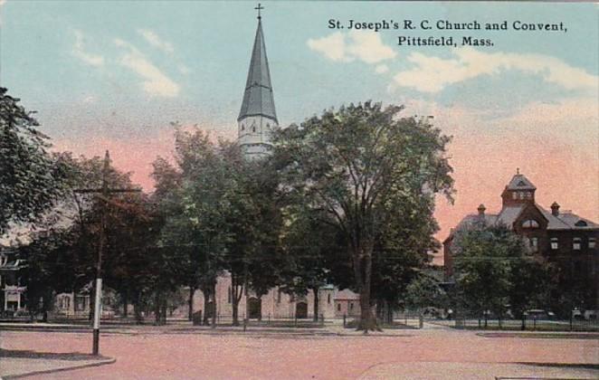 Massachusetts Pittsfield St Joseph's Roman Catholic Church and Convent Curteich