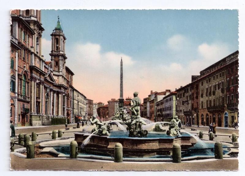 Italy Roma Piazza Navona Fontana del Moro Fountain The Moor 