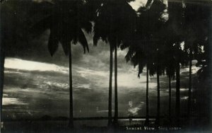 PC CPA SINGAPORE, SUNSET VIEW, Vintage REAL PHOTO Postcard (b18749)