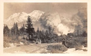 Mt Shasta California Railroad Scenic View Real Photo Vintage Postcard AA75262