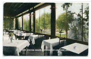 Outdoor Dining Room Lakeside Inn Lakeside California 1910c postcard