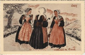 CPA Types et Costumes Bretons - BAUD FOLKLORE (145542)