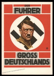 3rd Reich Germany Hitler 1933 Fuehrer Grossdeutschlands Propaganda Card U 100402