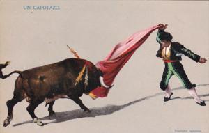 Un Capotazo Matador Flicking Red Cape In Front Of Bull 00 10s Topics Animals Bull Postcard Hippostcard