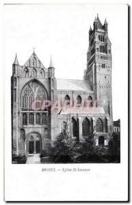 Postcard Old Bruges Church St Sauverur