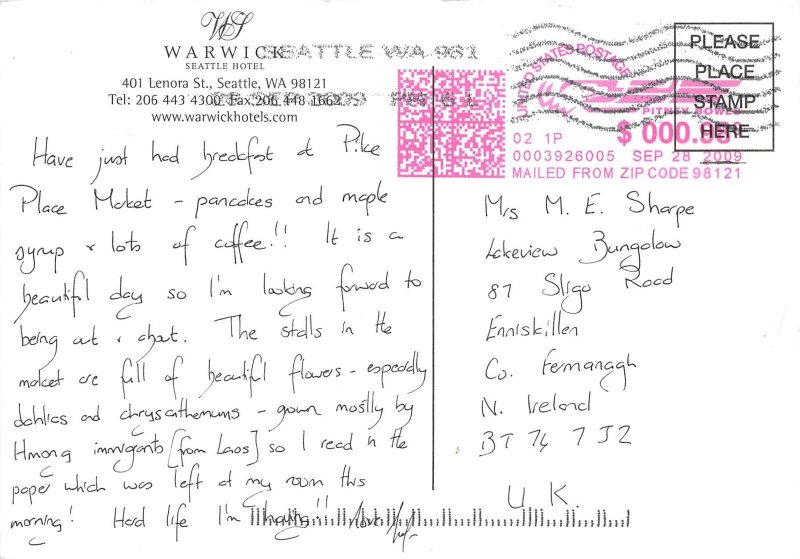 US7 USA WA Seattle Warwick Hotel 2009