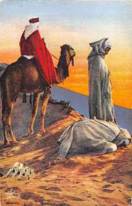 BR72400  la priere au desert camel  types folklore costumes africa