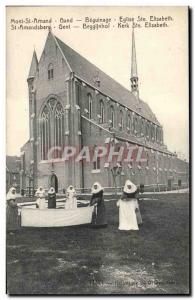 Belgie Belgium Mont Saint Amand Ghent Elgise St. Elizabeth Old Postcard