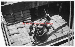 Dominican Republic, RPPC, Native Black Men Loading a Ship