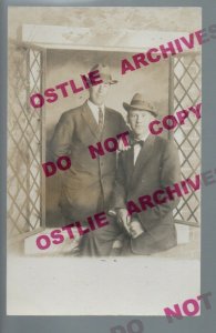 Fergus Falls MN RPPC c1910 AFFECTIONATE MEN Touching GAY INTEREST Studio Prop #2
