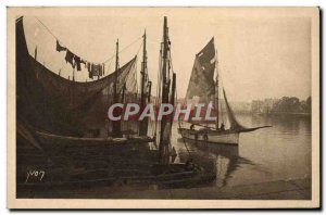 Old Postcard La Rochelle Departure For Fishing Boat