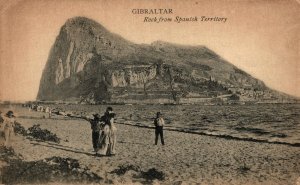 Gibraltar Rock from the Spanish Territory Vintage Postcard 08.57