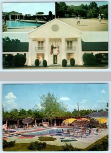 2 Postcards NATCHEZ, Mississippi MS ~ Roadside BELLEMONT MOTOR HOTEL Pool 1960s