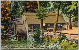 Ye Olde Towne Mill Erected 1650 New London Connecticut CT Machinery Postcard