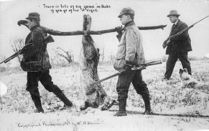 C-1910 Rabbit Hunting Exaggeration Martin North American Photo Postcard 8046