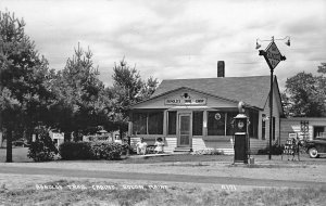 Solon ME Arnold's Trail Cabins Sunoco Clock Face Gas Pump Real Photo Postcard