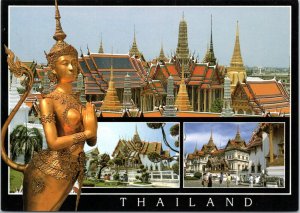 Postcard Thailand Bangkok - multivew Emerald Buddha Temple