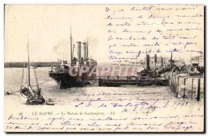 Old Postcard Le Havre The Boat Southampton