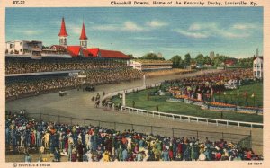 Vintage Postcard Churchill Downs Derby Sports Race Home Louisville Kentucky KY