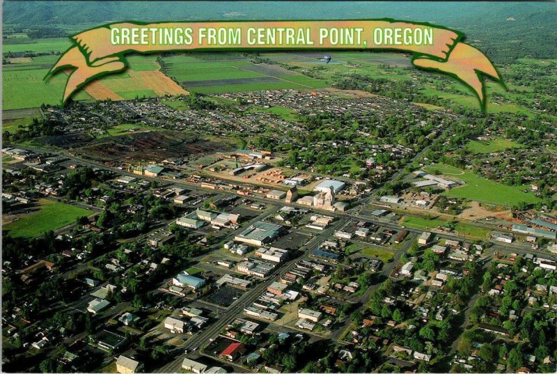 Central Point, OR Oregon  AERIAL VIEW~DOWNTOWN  Jackson County  4X6 Postcard