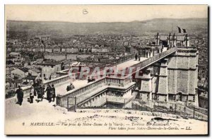 Postcard Old Marseille shooting Notre Dame de la Garde Terrace Lifts