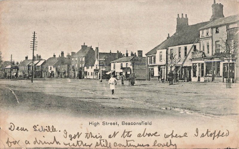 BEACONSFIELD BUCKINGHAMSHIRE ENGLAND~HIGH STREET-STOREFRONTS~1904 PHOTO POSTCARD