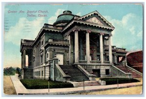 1912 Gaston Avenue Baptist Church Building Stairs Entrance Dallas Texas Postcard