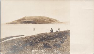 Keuka Lake NY Bluff Point Man or Boy Fishing Unused PMC RPPC Postcard H9