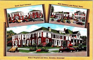 Meridian, MS Mississippi RILEY'S HOSPITAL & CLINIC~Nurses Home ca1940's Postcard