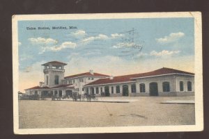 MERIDIAN MISSISSIPPI UNION RAILROAD DEPOT TRAIN STATION VINTAGE POSTCARD 1917