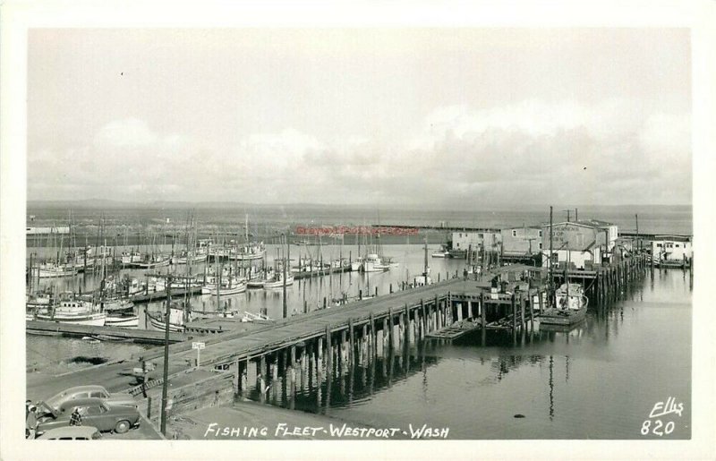WA, Westport, Washington, Fishing Fleet, Ellis No. 820, RPPC
