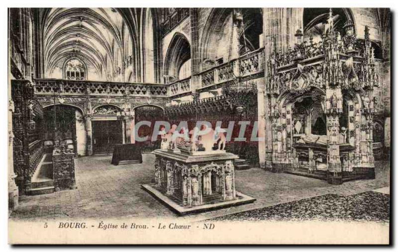 Old Postcard Bourg Brou Church Choir