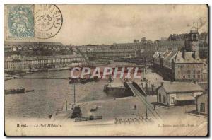 Old Postcard Brest Port Military