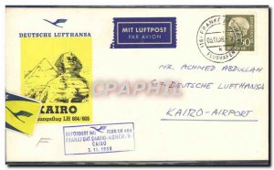 Letter Lufthansa Frankfurt Munchen Cairo Egypt Egypt March 11, 1958 Pyramid