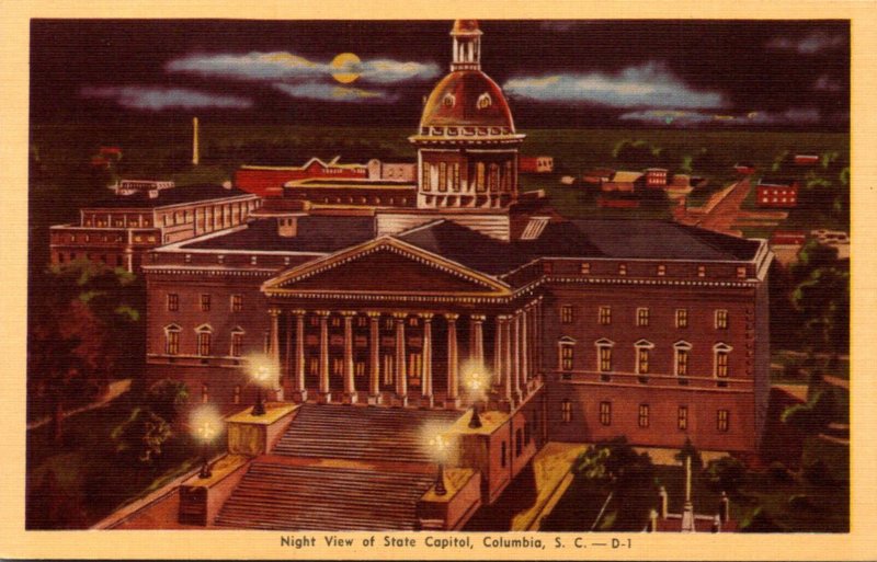 South Carolina Columbia State Capitol Building At Night Dexter Press