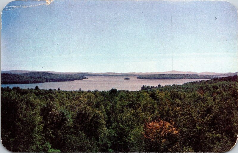 View From Wakitatina Dining Room Meredith New Hampshire NH Postcard PM Cancel  