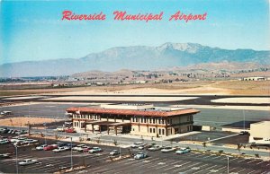 1950s Riverside California Aerial View Airport Columbia Postcard 26-671