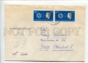 421664 EAST GERMANY GDR 1983 year Leonhard Euler real posted First Day COVER