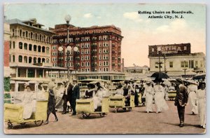 Rolling Chairs On Boardwalk Atlantic City New Jersey Fatima Cigaretts Postcard