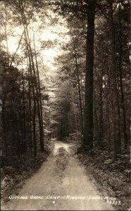 Higgins Lake MI Cottage Grove Camp Road Real Photo Vintage Postcard