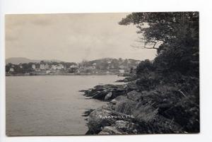 Rockport ME Town View RPPC Real Photo Postcard