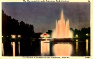 Canada - QC, Montreal. La Fontaine Park, Illuminated Fountain