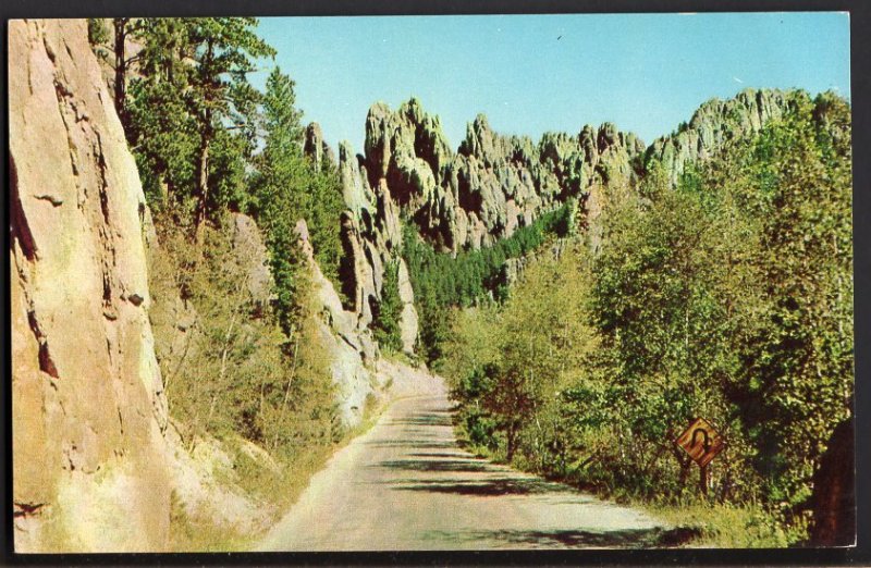 41620) SD BLACK HILLS Cathedral Spires Needles Highway Car Safety Check - Chrome